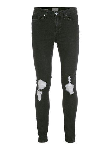 Topman Mens Washed Black Ripped Spray On Skinny Jeans
