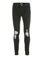 Topman Mens Washed Black Ripped Spray On Skinny Jeans