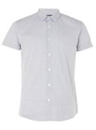 Topman Mens Black And White Grid Print Short Sleeve Dress Shirt