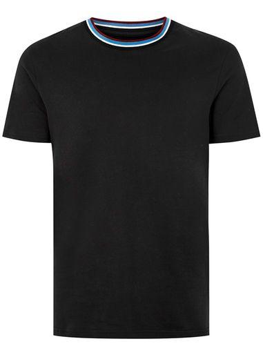 Topman Mens Black Tipped Ringer T-shirt