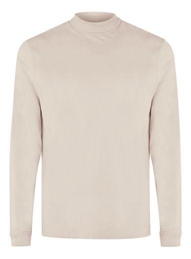 Topman Mens Light Brown Mini Turtle Neck Long Sleeve T-shirt