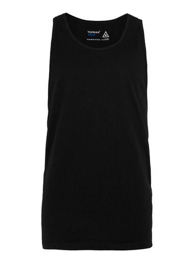 Topman Mens Black Classic Tank Top