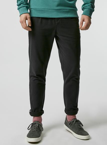 Topman Mens Black Herringbone Relax Chinos