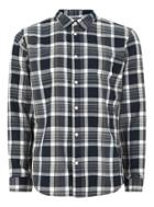Topman Mens Selected Homme's Blue Checked Long Sleeve Shirt