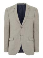 Topman Mens Brown Stone Skinny Suit Jacket With Merino Wool