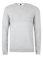 Topman Mens Grey Textured Slim Fit Sweater