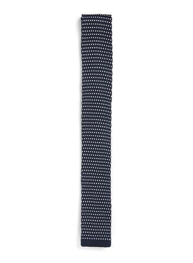Topman Mens Blue Navy And White Knitted Tie