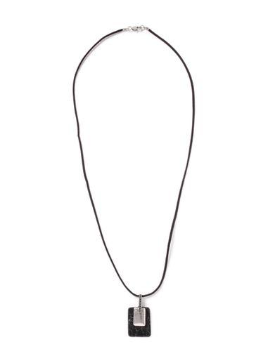 Topman Mens Black Semi Precious Tag Necklace*