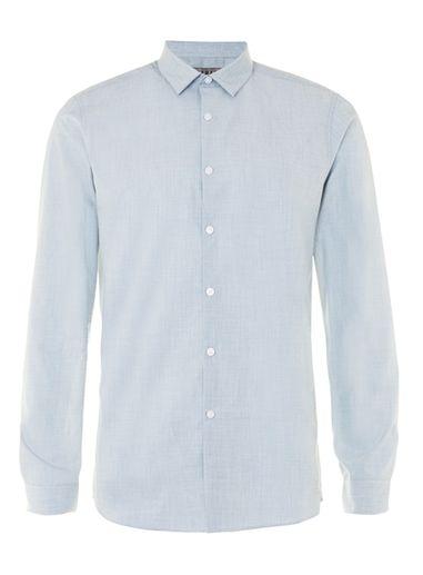 Topman Mens Light Green Long Sleeve Dress Shirt