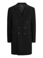Topman Mens Black Overcoat With Wool