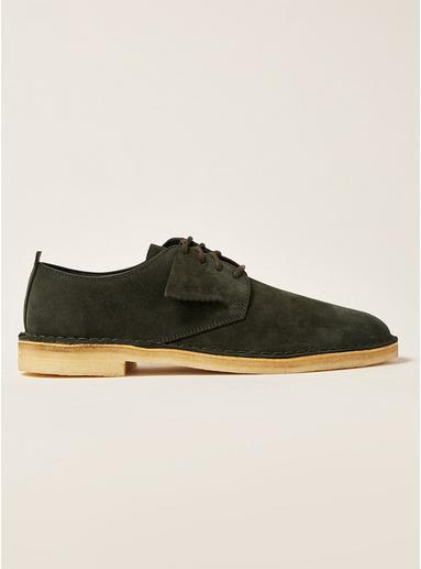 Topman Mens Green Suede Desert Boots