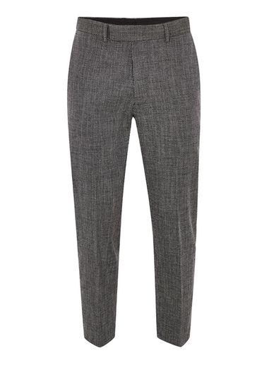 Topman Mens Blue Navy And White Textured Relaxed Fit Suit Pants