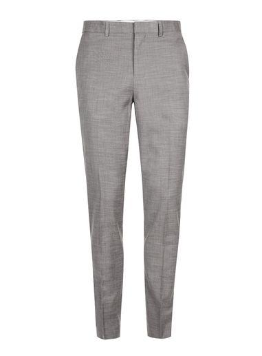 Topman Mens Mid Grey Gray Marl Ultra Muscle Fit Suit Pants