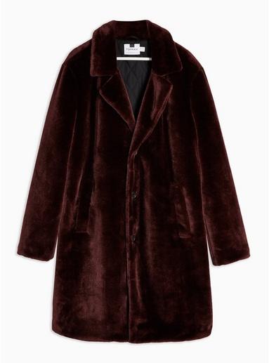Topman Mens Burgundy Longline Jacket