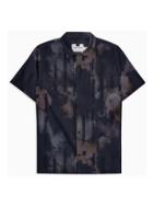 Topman Mens Black Navy Floral Print Revere Shirt