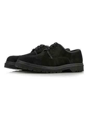 Topman Black Pony Hair Lace Up Shoes