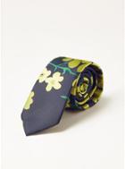 Topman Mens Navy Blossom Jacquard Tie