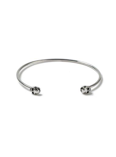 Topman Mens Silver Skull Bangle*