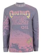 Topman Mens Purple Motocross Print Turtle Neck Long Sleeve T-shirt