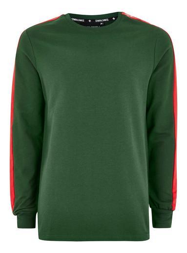 Topman Mens Criminal Damage's Khaki 'carnaby' Long Sleeve Top