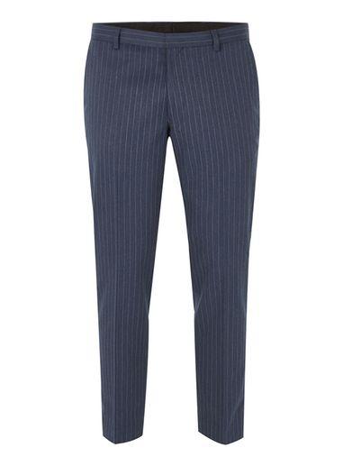 Topman Mens Blue Pinstripe Suit Pants