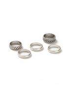 Topman Mens Burnished Silver Look Engraved Ring 5 Pack*