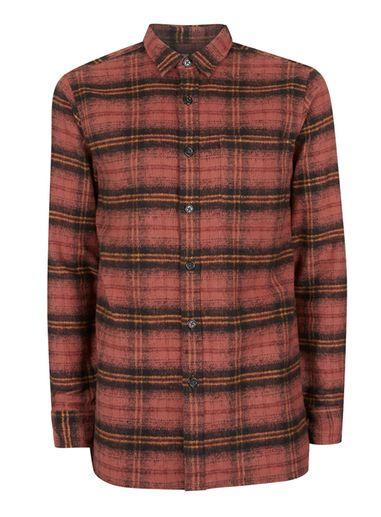 Topman Mens Pink Check Step Hem Casual Shirt