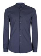 Topman Mens Blue Polka Dot And Stripe Muscle Shirt