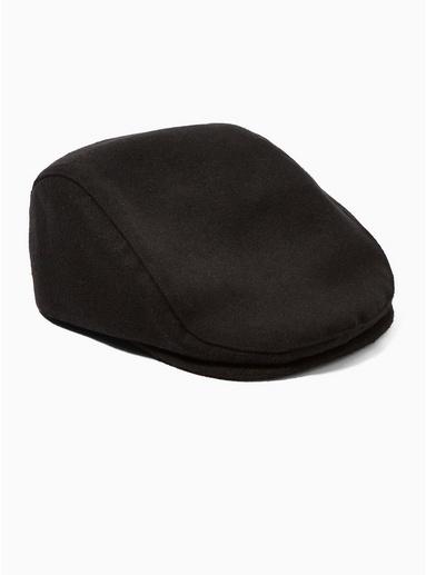 Topman Mens Black Flat Cap