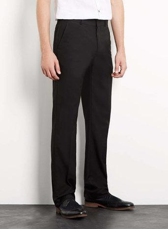 Topman Mens Black Straight Leg Smart Trousers