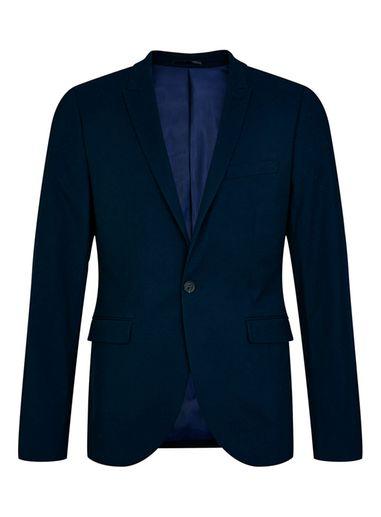 Topman Mens Blue Navy Textured Ultra Skinny Fit Suit Jacket