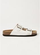 Topman Mens White Crocodile Double Strap Roli Sandals