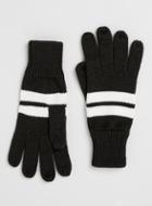 Topman Mens Black Sports Stripe Gloves