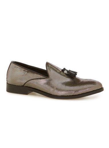 Topman Mens Gold Glitter Tassel Party Loafers
