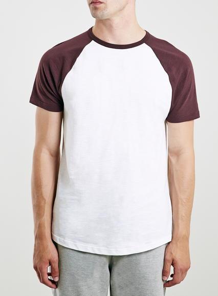 Topman Mens White And Burgundy Ringer T-shirt