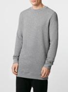 Topman Mens Grey Longline Sweatshirt
