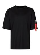 Topman Mens Black Ma1 Zip Oversized T-shirt