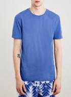 Topman Mens Blue Muscle Fit Crew T-shirt