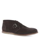 Topman Mens Brown Suede Monk Ankle Boots