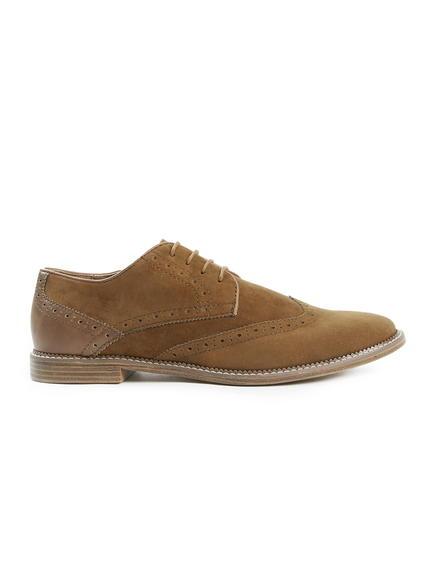 Topman Mens Brown Faux Suede Brogues