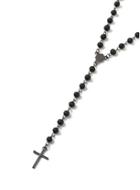 Topman Mens Black Bead Rosary Necklace*