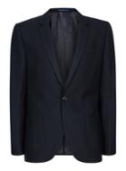 Topman Mens Blue Navy Crepe Textured Skinny Fit Suit Jacket