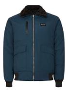 Topman Mens Blue Nicce Navy Faux Shearling Collar Ma2 Bomber Jacket