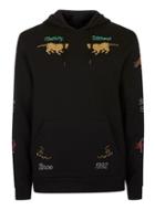 Topman Mens Black Embroidered Classic Fit Hoodie