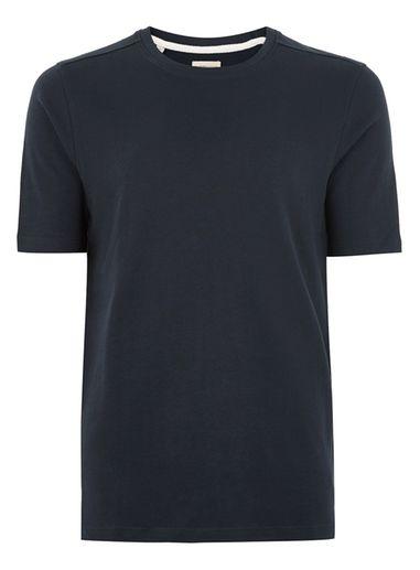 Topman Mens Selected Homme Navy 'brush' T-shirt