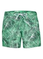 Topman Mens Green Palm Print Swim Shorts