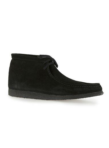Topman Mens Black Suede Wallabee Boots