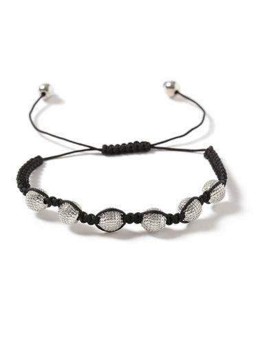 Topman Mens Black And Silver Look Engraved Ball Bracelet*