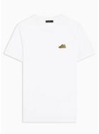 Selected Homme Mens Selected Homme White Embroidered Organic Cotton T-shirt