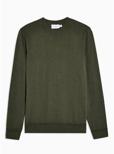 Topman Mens Khaki Twist Essential Jumper